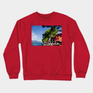 Autumn sunshine on Lake Garda Crewneck Sweatshirt